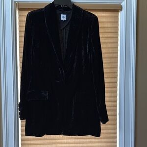 CAbi Black Velvet Blazer Classic Suit Jacket